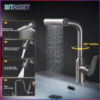 BITASSET 360° rotation Sink Faucet kitchen Water Tap 304 Stainless Steel Bathroom Faucet hot and cold 2 way Heavy Faucet