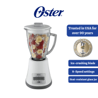 Oster 8-Speed Blender with 1.25L Heat Resistant Glass Jar All-Metal Drive™ System 450 watts Blender Shaker Grinder Food Chopper (Heavy Duty Blender with Ice Crusher)