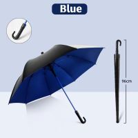 TORAS Golf umbrella with curved handle equipped with waterproof cover long handle automatic portable weather resistant reinforced black rubber sunshade and sun protection