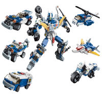 QMAN Speedy Police Car Trans Collector 6-in-1 Set Blocks