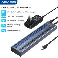 ACASIS Multi USB 3.1 Hub 10gbs 16 Ports High Speed​​​​​​May Indibidwal na On/Off Switch Splitter AC-HS716-10GBS