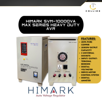 HIMARK SVM-10000VA MAX SERIES HEAVY DUTY AVR | 100% Copper | Servo Motor Control System | 10000W Output Capacity | 2 Universal Sockets | Terminal Binding Input/Output | Digital Voltmeter | Digital Ammeter | Collinx Computer