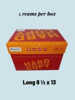Hard Copy Bond Paper 70gsm Sub 20 Short A4 Long 500 Sheets/Ream 5 Reams/Box