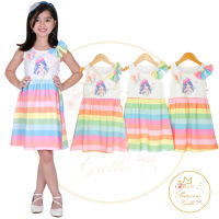 PRINCESS GULLIE FASHIONISTA KIDS RIBBON RAINBOW CAMI DRESS FOR BABY GIRL KD3155