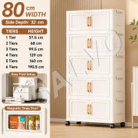 SALVO 35-80cm Foldable Storage Cabinet With Wheels Durabox Plastic Wardrobe Kitchen Cabinet Organizer Cabinet for clothes