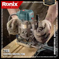 Ronix 7108 Electric Router 710W 13000-33000 RPM Variable Speed Dual Collet (FREE 1Pc 8mm Collet 6mm Collet Sold Separately) Precision Depth Adjustment 3-Level Stop Aluminum Body Spindle Lock Ideal for Woodworking Slot Cutting Laminate Trimming