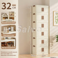 SALVO Foldable Storage Cabinet With Flip Door Multifunctional Durabox Plastic Storage Box Wardrobe For Clothes Toys