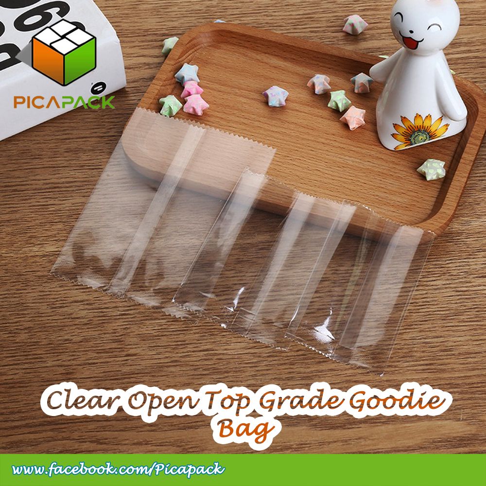 100pcs Clear Open Top Grade Goodie Bag Candy Dried Herbs Packaging Moon cake Polvoron Cookie Packaging