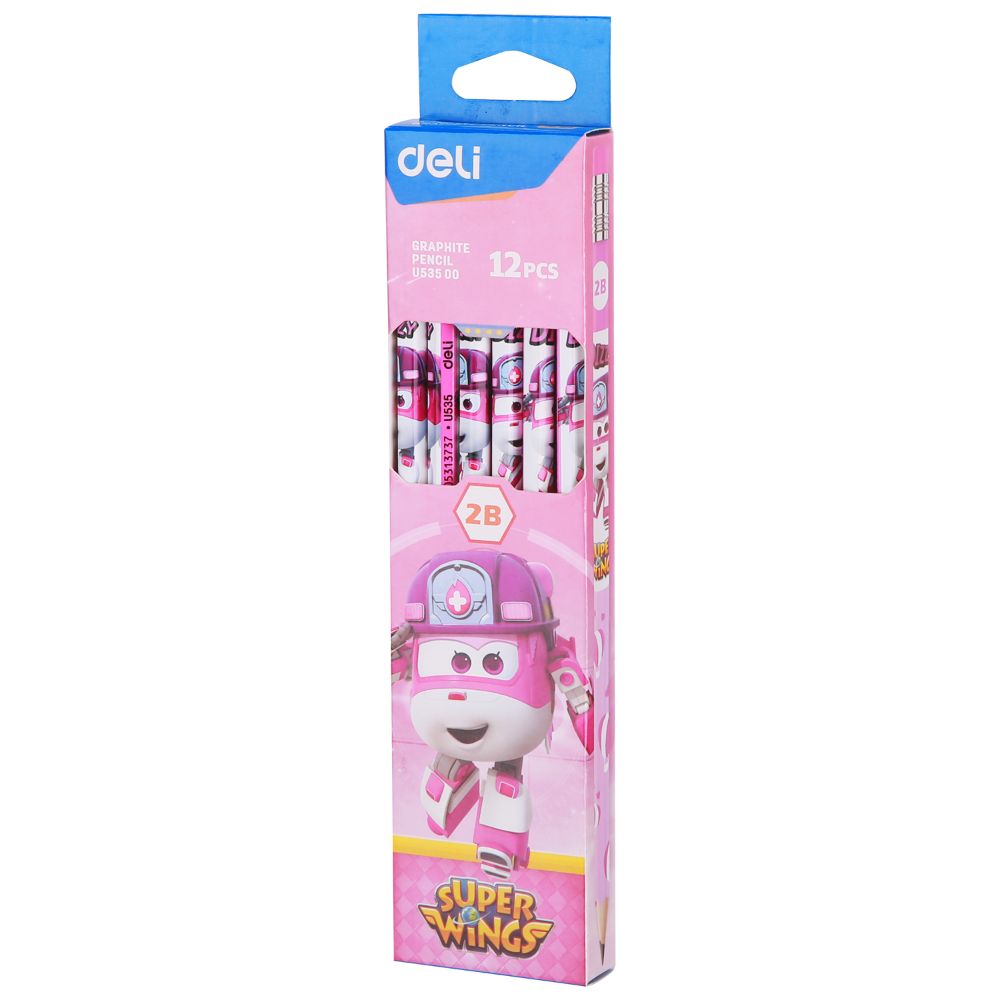 Deli 12Pcs Graphite Pencil Super Wings Pattern EU53500