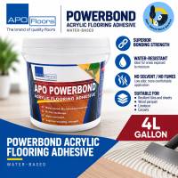 APO Powerbond Acrylic Flooring Adhesive 1.25kg or 5kg Water-Based Water-Resistant No Tile Shrinkage