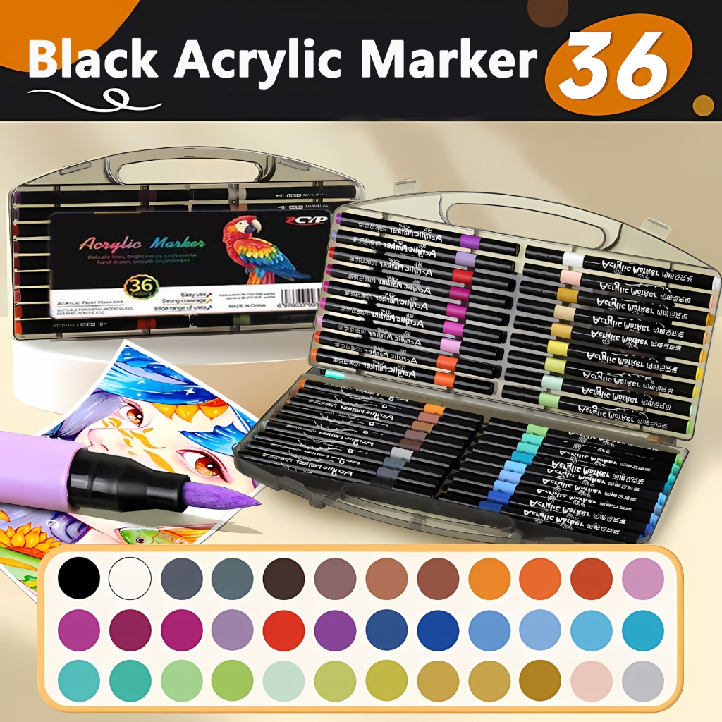 12/24/36/48/60/80 Colors Acrylic Marker Set Coloring set Highlighter pen Acrylic Paint Marker Art Supplies