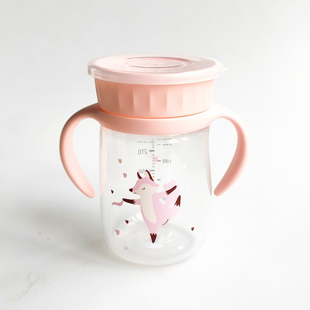 Phanqy Water Bottle For Kids 360° Training Cup Spill-Proof And Easy-Grip Drinking Cup BPA Free 300ML