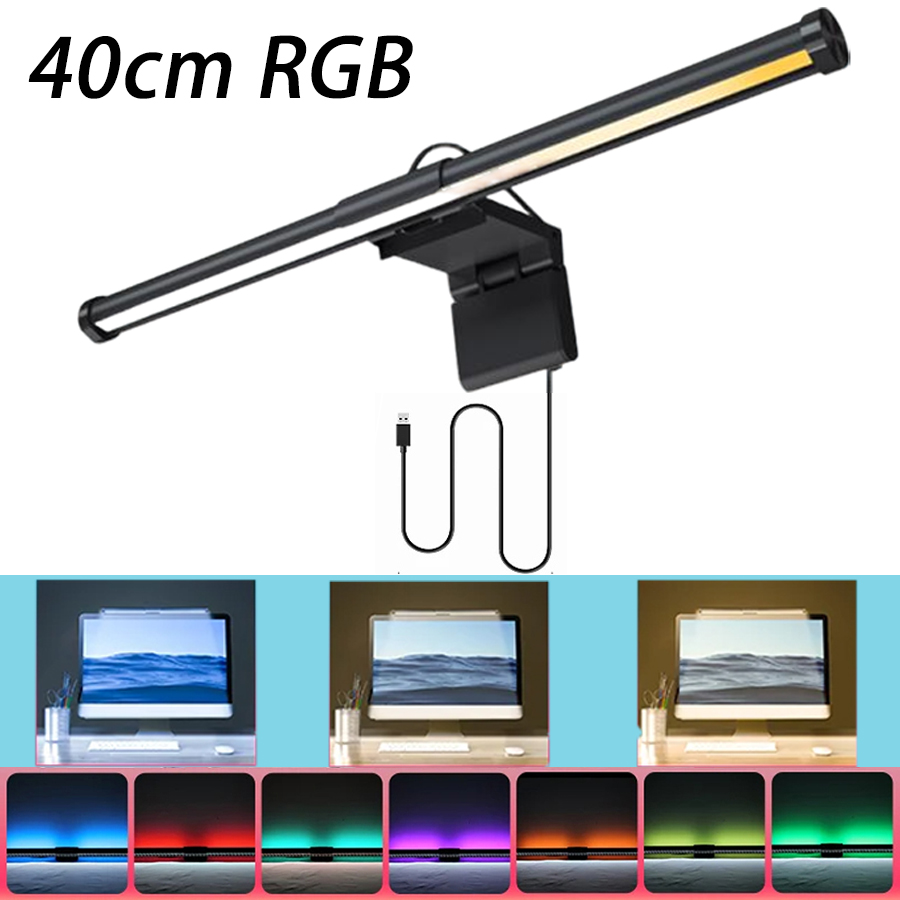 Computer Monitor Lamp Screen Monitor Light Bar for Eye Caring USB Reading LED Task Lamp with Auto-Dimming Dimmable Light Bar Touch Control No Glare Space Saving Home Office Desk Lamps computer light lamp