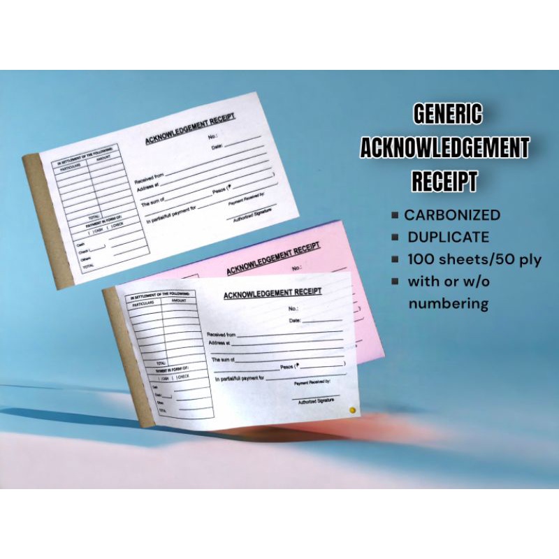 (GENERIC) 4x7 ACKNOWLEDGEMENT RECEIPT / PROVISIONAL RECEIPT / COLLECTION RECEIPT