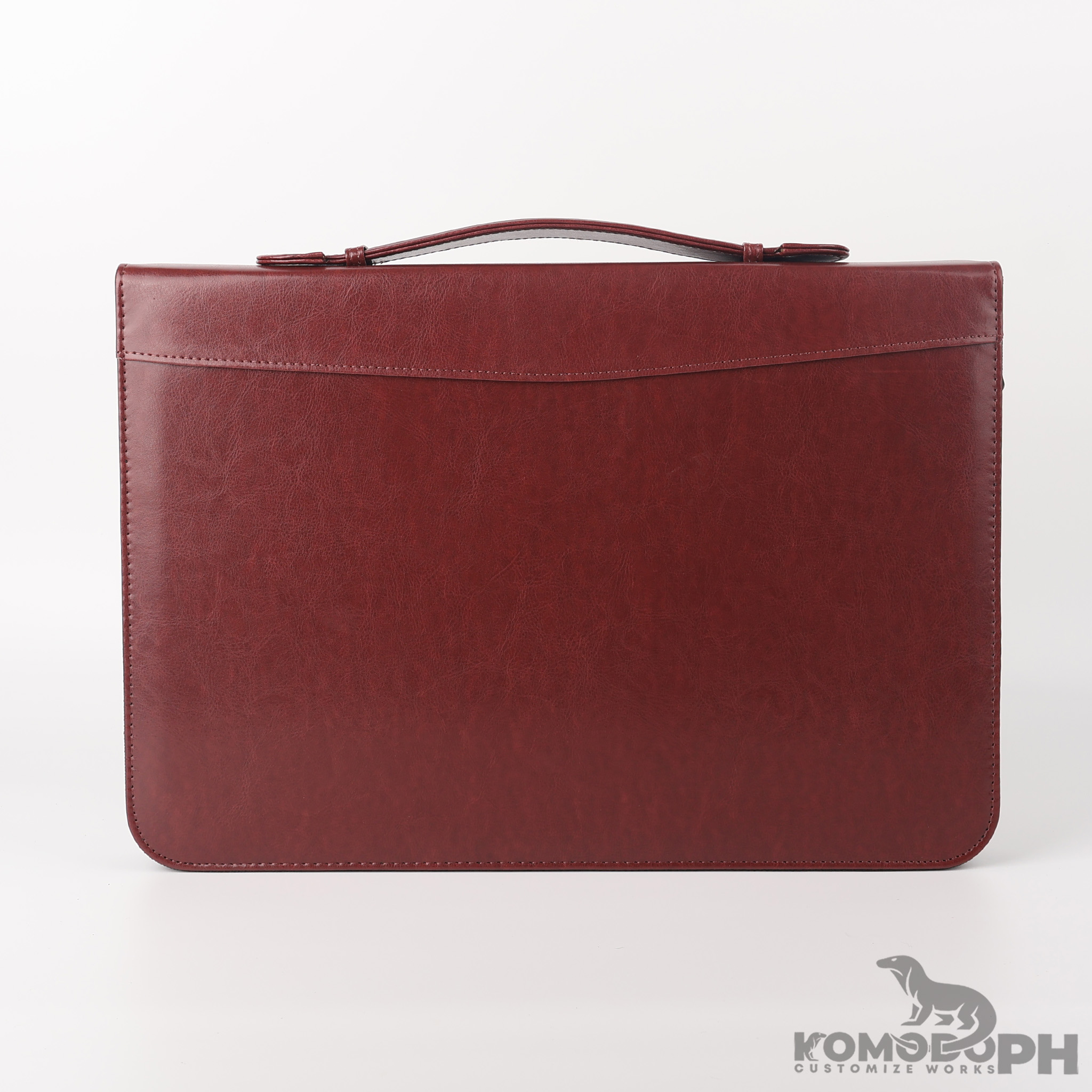Leather Portfolio Bag With Handle | Long size. | Customize Name | Seamans File Folder
