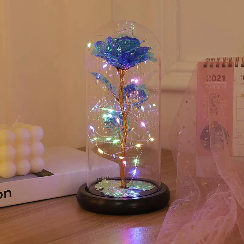 Eternal Rose with LED Light Rose Lamp Rose Artificial Flower Gift Idea