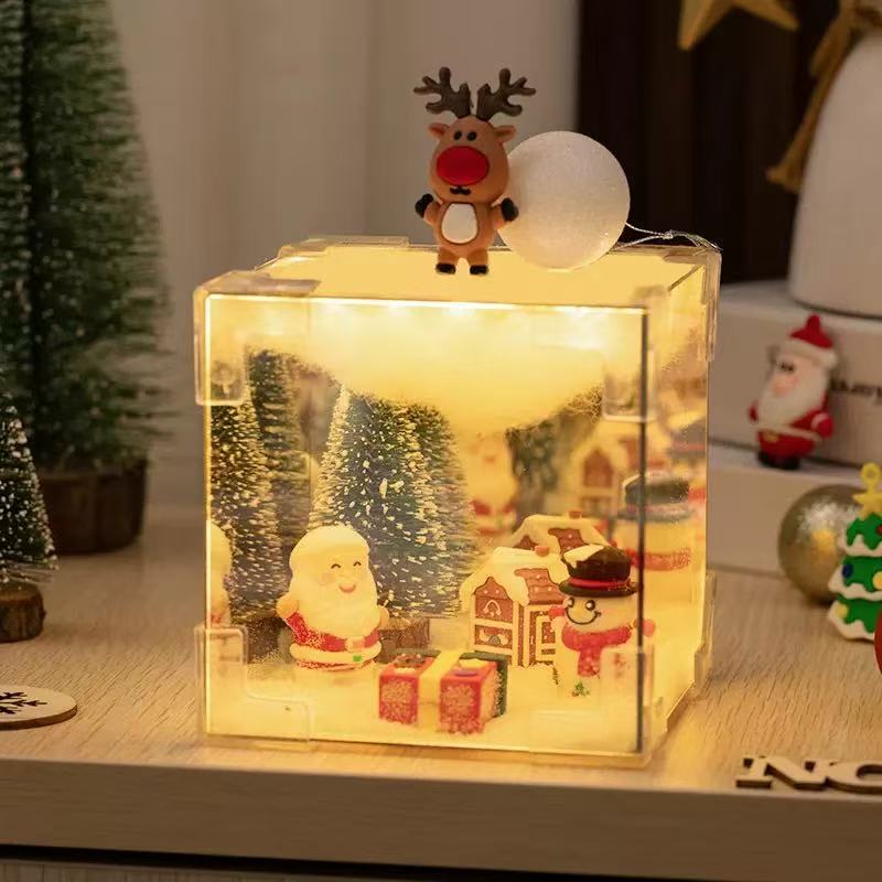 YINDIAO Magic Cube Tulip Night Light DIY Tulip Flower Sea Mirror Lamp Decorative Gifts for Birthday Holiday
