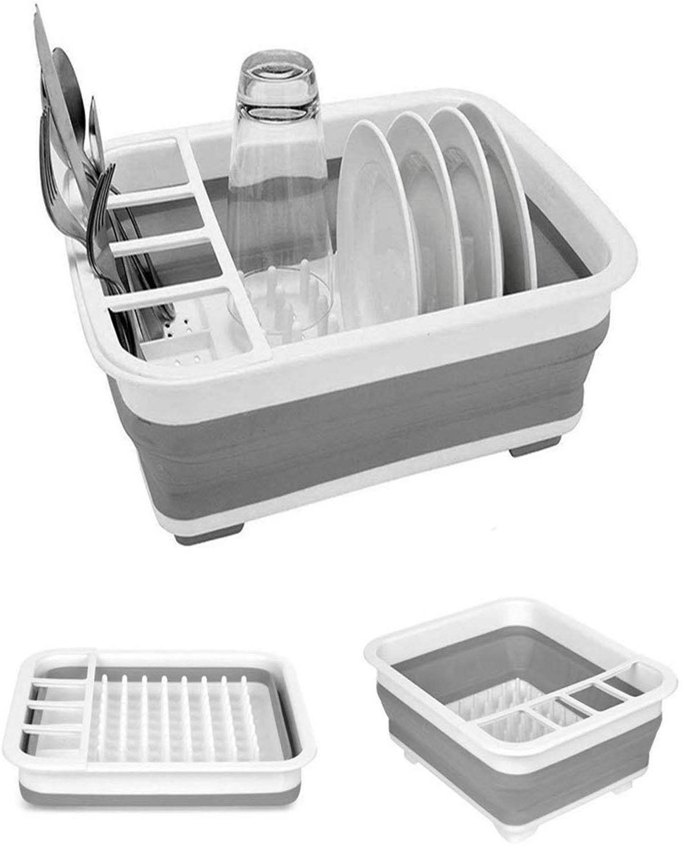 Collapsible Foldable Kitchen Storage Holder And Dish Drainer Rack