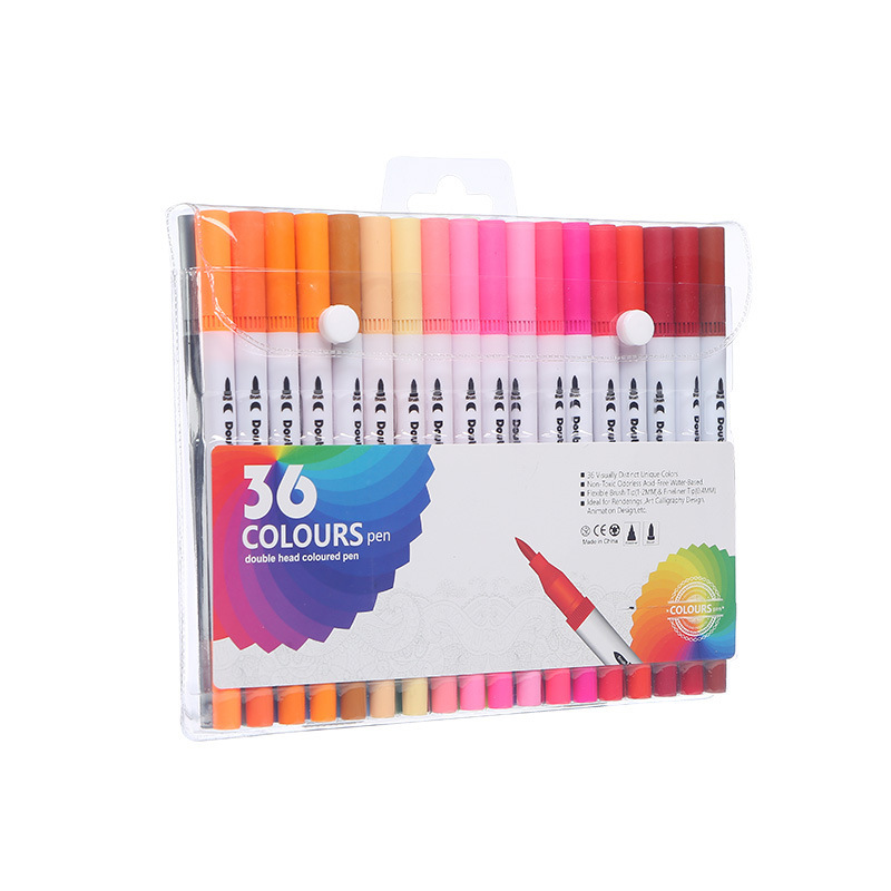 36/48/60/80/100Colors Watercolor Brush Pen Dual Tip Marker Pens Flexible Painting Highlighter Art Supplies 1-5mm/0.4mm Tips