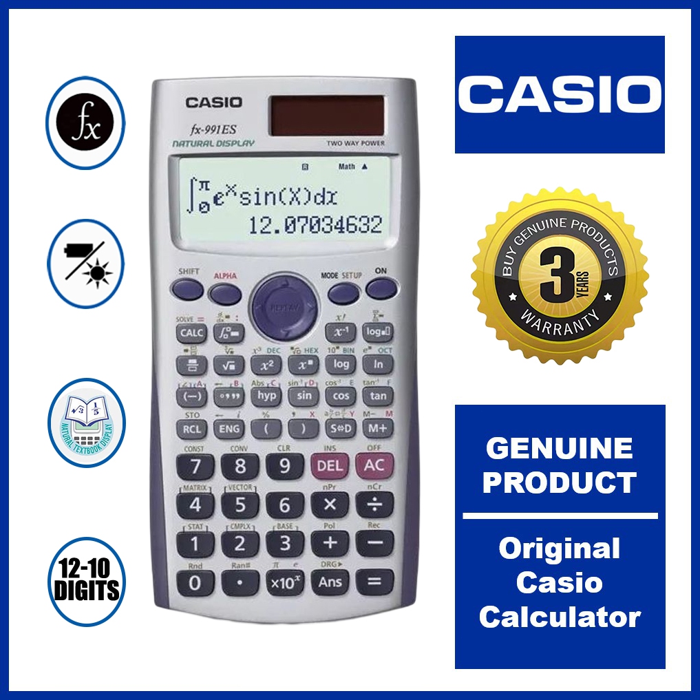 Sona Scientific Calculator CASIO Fx-991ES plus Generation Solar portable rechargeable calculator