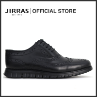 JIRRAS Men Wingtip Oxford Shoes Genuine Leather Filipino Handcraft Triple Black Adam