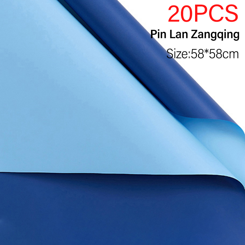 20-Piece Premium Dual-Tone Floral Wrapping Paper Thick Opp Material For Bouquets & Gifts - Waterproof Smooth Finish For Easy Styling