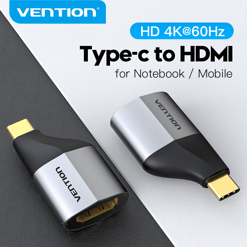 Vention loại c để đầu chuyển hdmi 4k uhd usb c sang hdmi đầu chuyển hdmi bộ chuyển đổi hdmi để loại c cho samsung galaxy s21 tv máy tính bảng huawei mate 40 p40 pro xioami loại c hdmi 2.0 bộ chuyển đổi