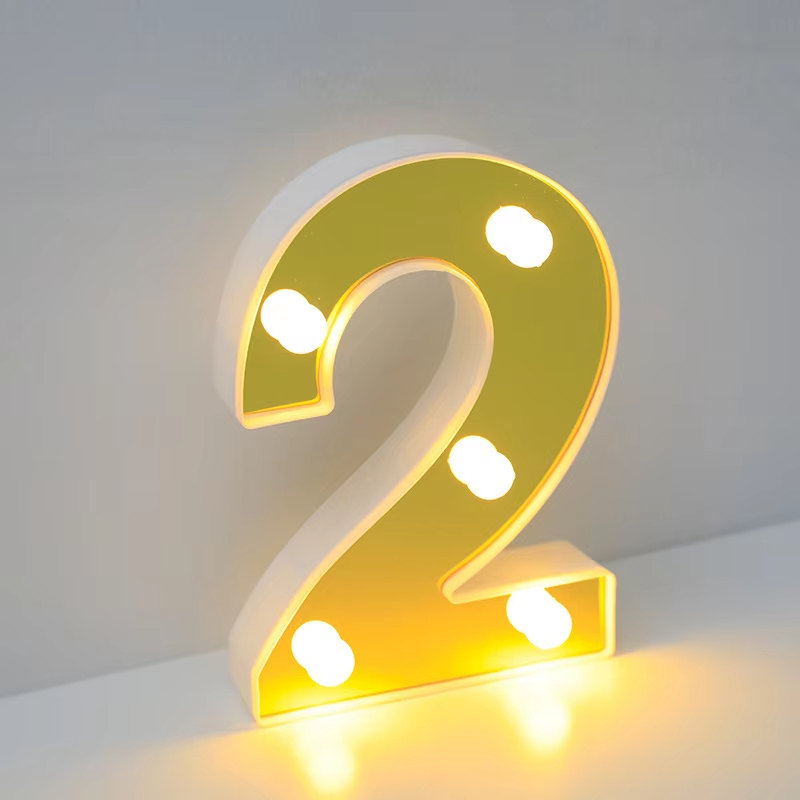Custom Led Letter Light up Golden Mirror Alphabet Decorative Lights Sign for Wedding Birthday Party Home Ornaments Decorations