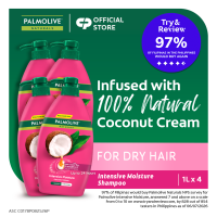 Palmolive Naturals Intensive Moisture Shampoo - with Coconut Cream for Dry Hair 1L Pump Pack of 4