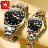 OLEVS Couple Watch Original Waterproof Fashion Luxury Atmosphere Luminous Quartz Metal Stainless Steel Calendar Display Watch for Women /Men