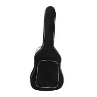 PLAYOU 41in Acoustic Guitar Bag Double Straps Padded Black Guitar Backpack Oxford Fabric Soft Carry Case Bag Cover