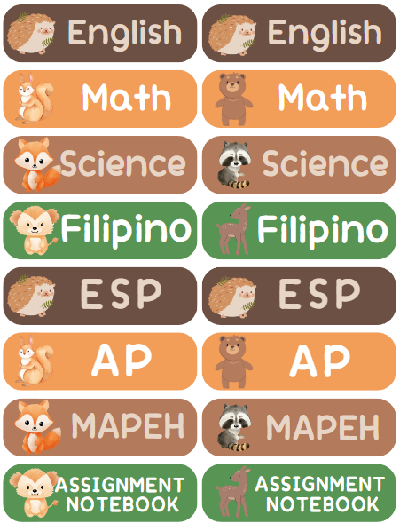 Personalized SUBJECT Sticker Label for Kids - Waterproof