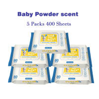 TUTUBA 5 Packs x 80 Sheets Baby Powder scent / Lavender scent /unscented odorless Baby Wipers Wet Wipes Bubble Wrap baby Gift #WPTU8005001
