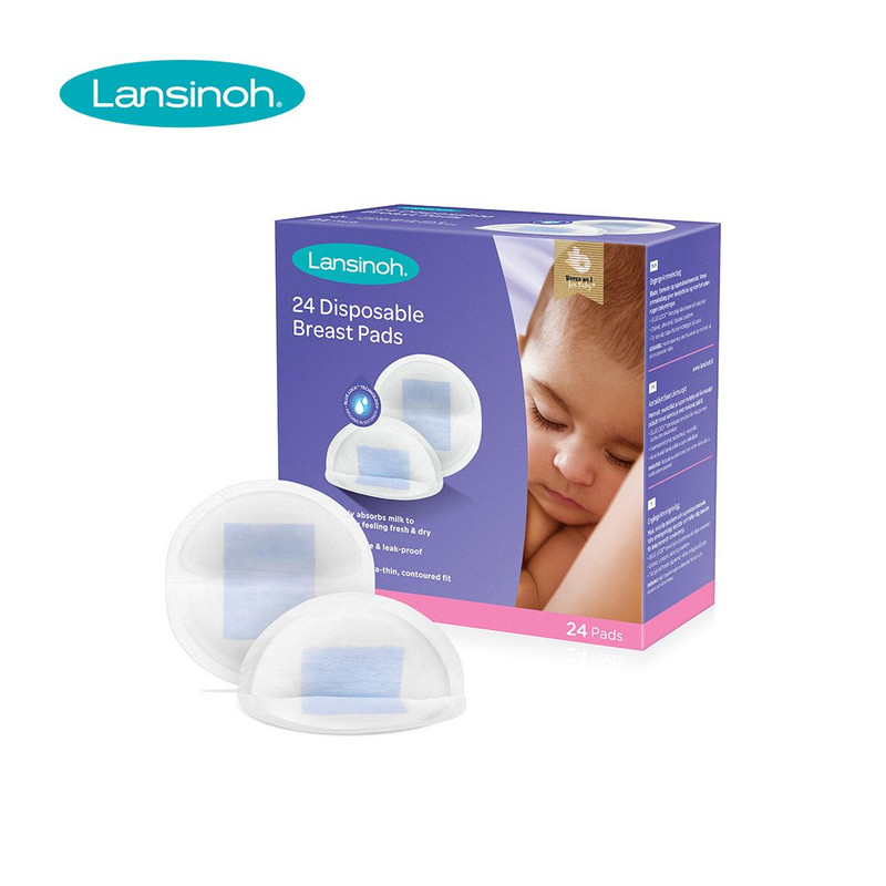 Lansinoh Stay Dry Disposable Nursing Pads Soft and Super Absorbent Breast Pads Breastfeeding Essentials for Moms 24pcs