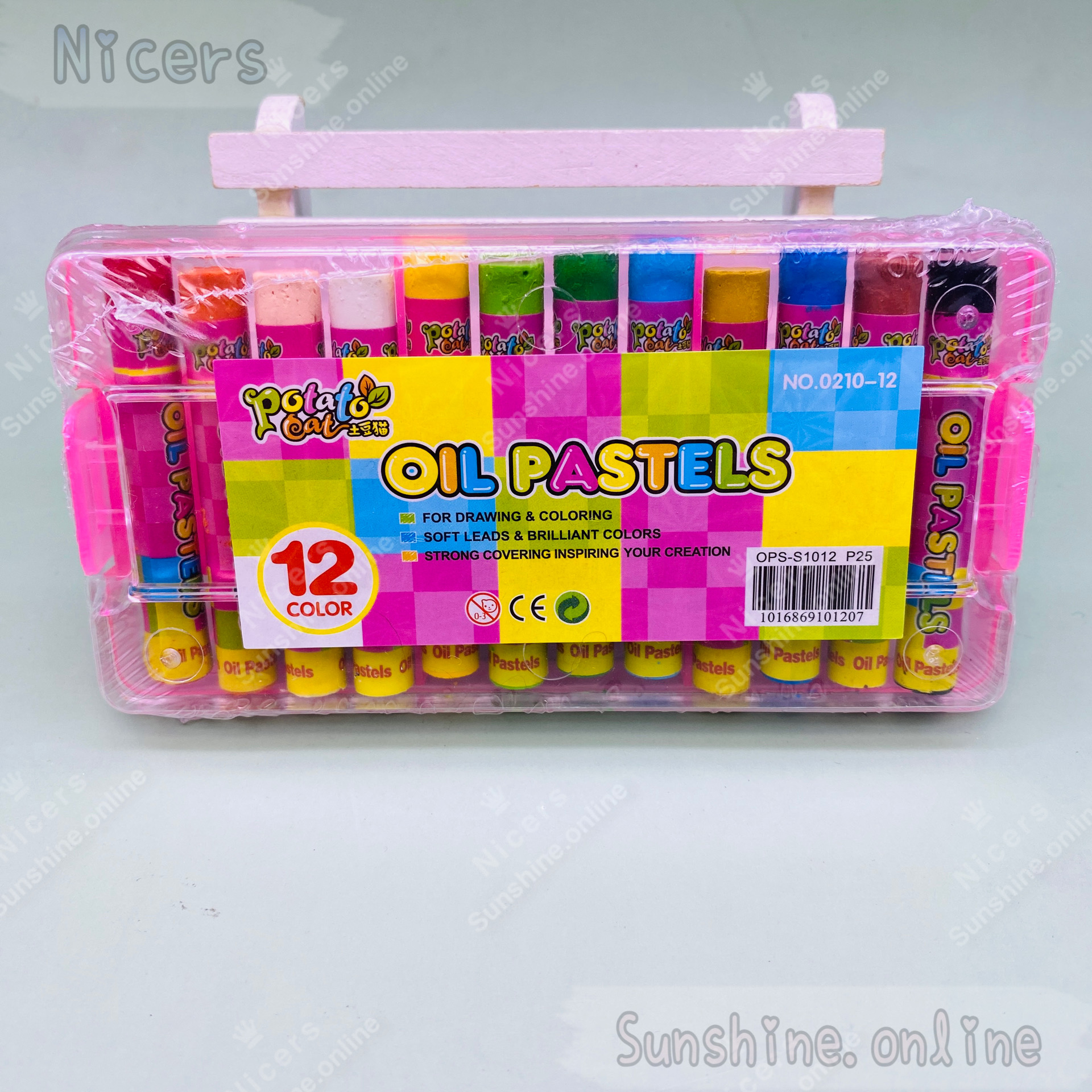 12colors Oil pastels with case Potato Cat Smooth rich colors