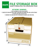 MERIT FILE STORAGE BOX (12″(W) X 10″(H) X 15″(L) 2pcs per set (SOLD BY SET)