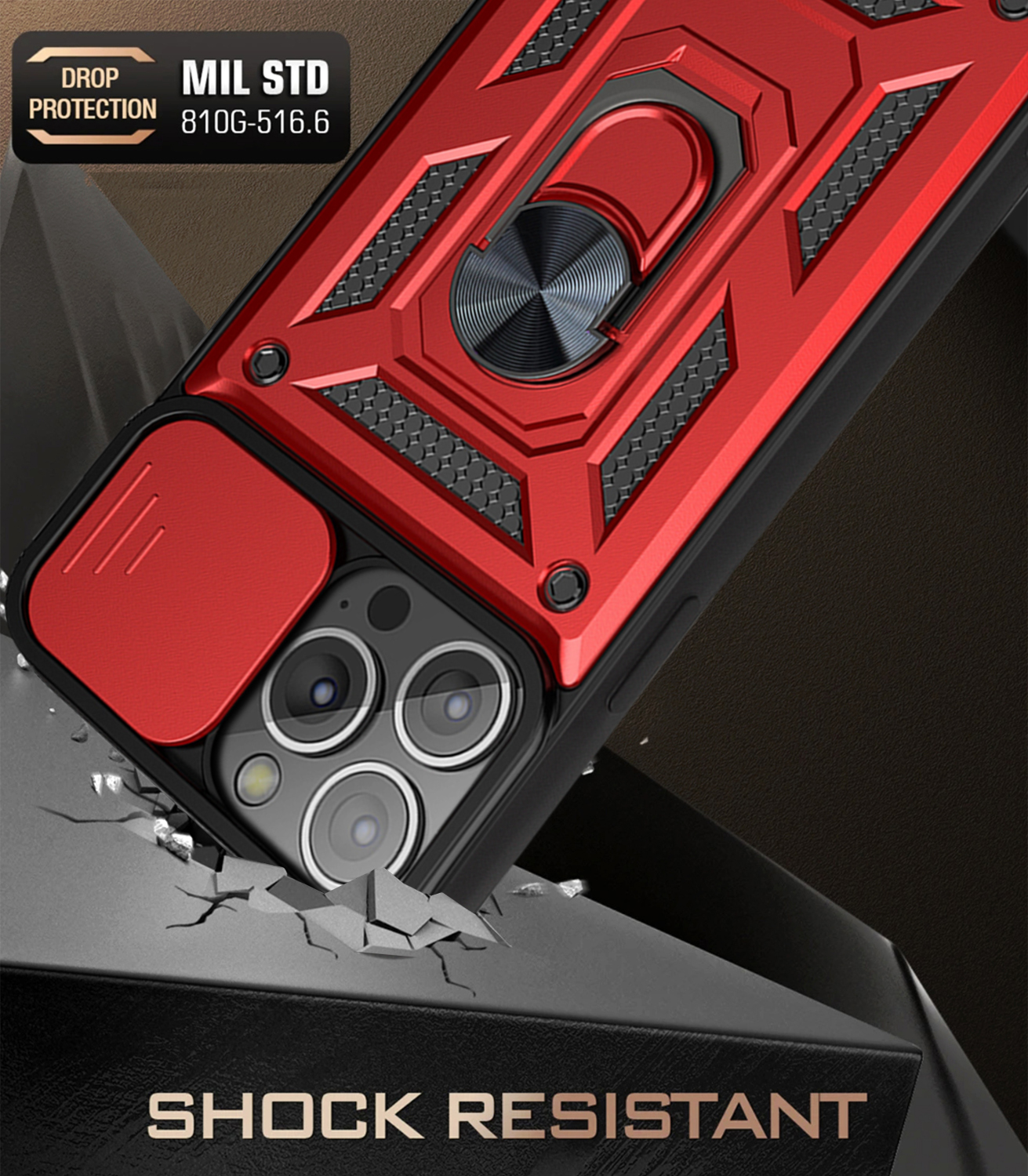 Generic IPhone 14 Pro Max Case, Rugged Armor Protection Case With Slide