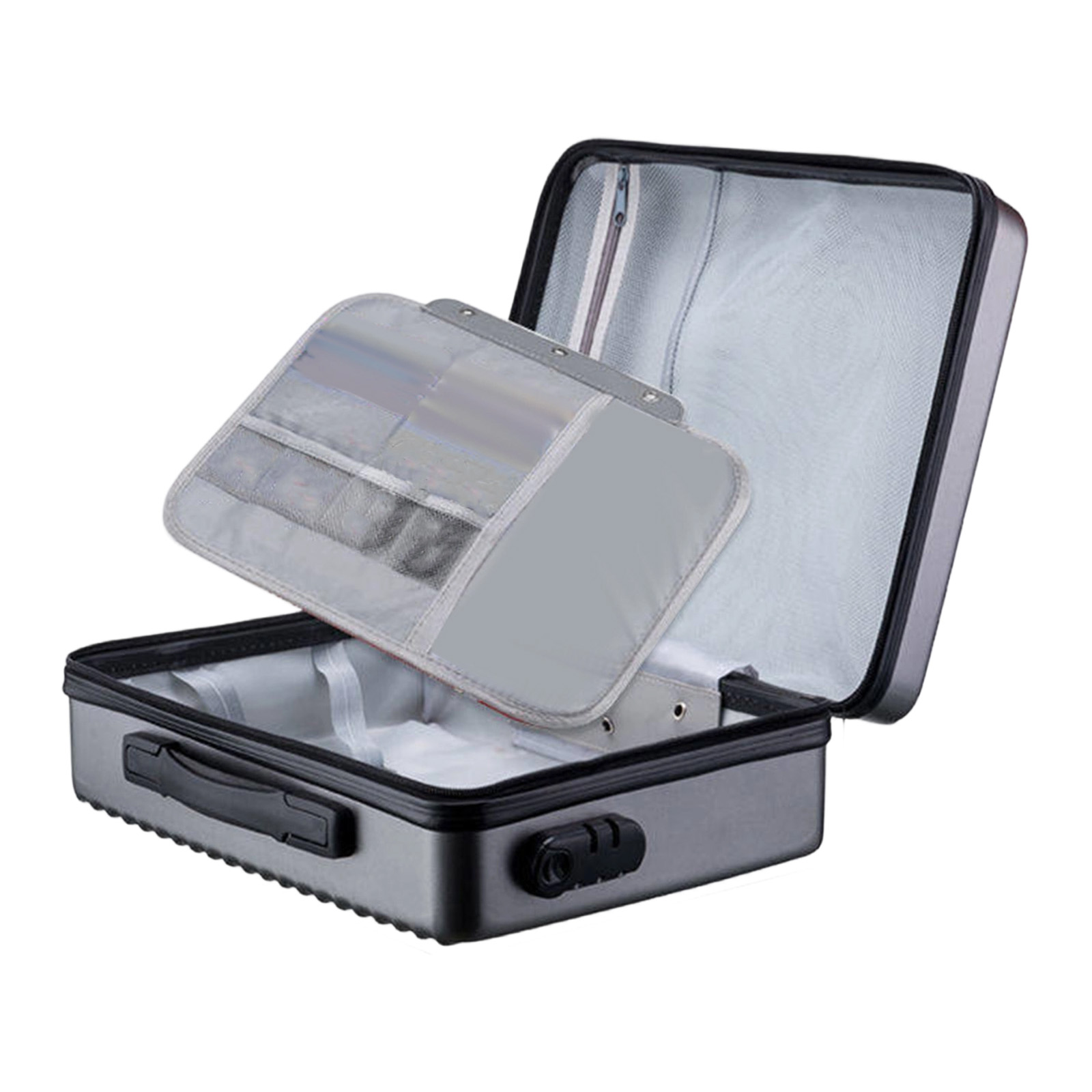 Fityle Fireproof Document Box Hard Case Secure Portable Waterproof File Organizer for Important Documents Certificates Office Travel