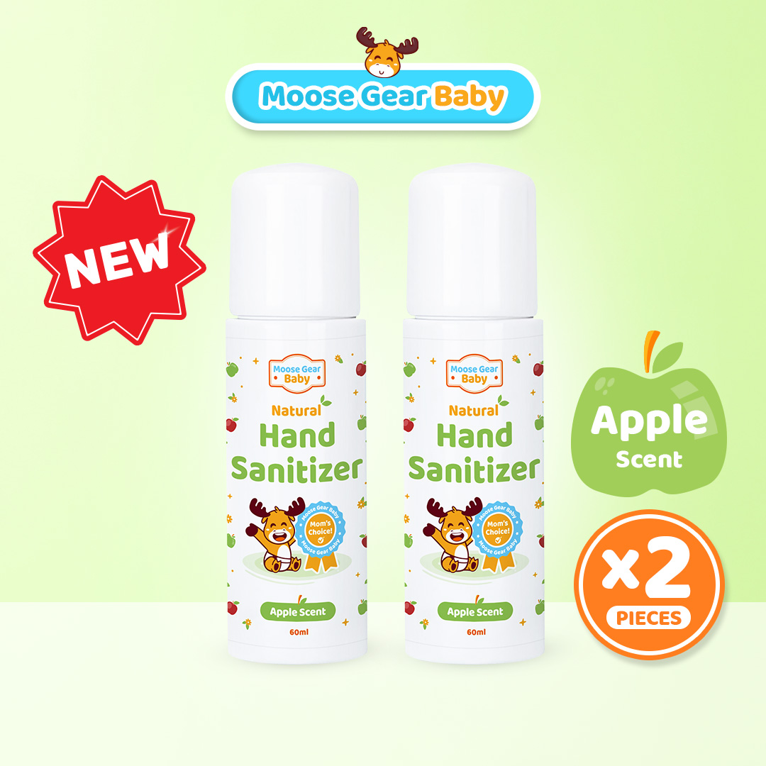 Moose Gear Baby Hand Sanitizer 60ml 2PCS Apple Scent Gentle Formula Travel Friendly