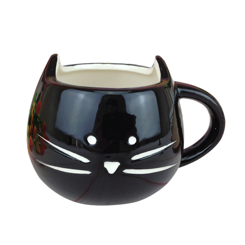 Helloyoung cute cat coffee mug animal milk mug ceramic creative coffee porcelain tea cup nice gifts