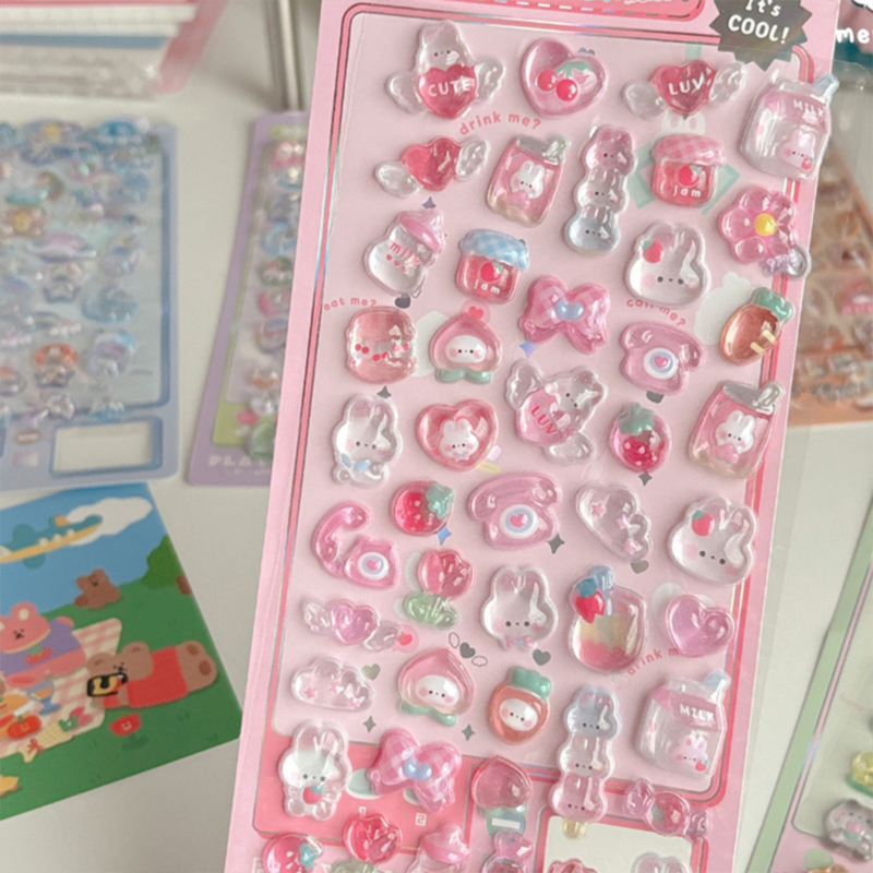 Ohaya | 3d Crystal Embossed Sticker Mobile Phone Gift Manicure Decoration Three-dimensional Sticker