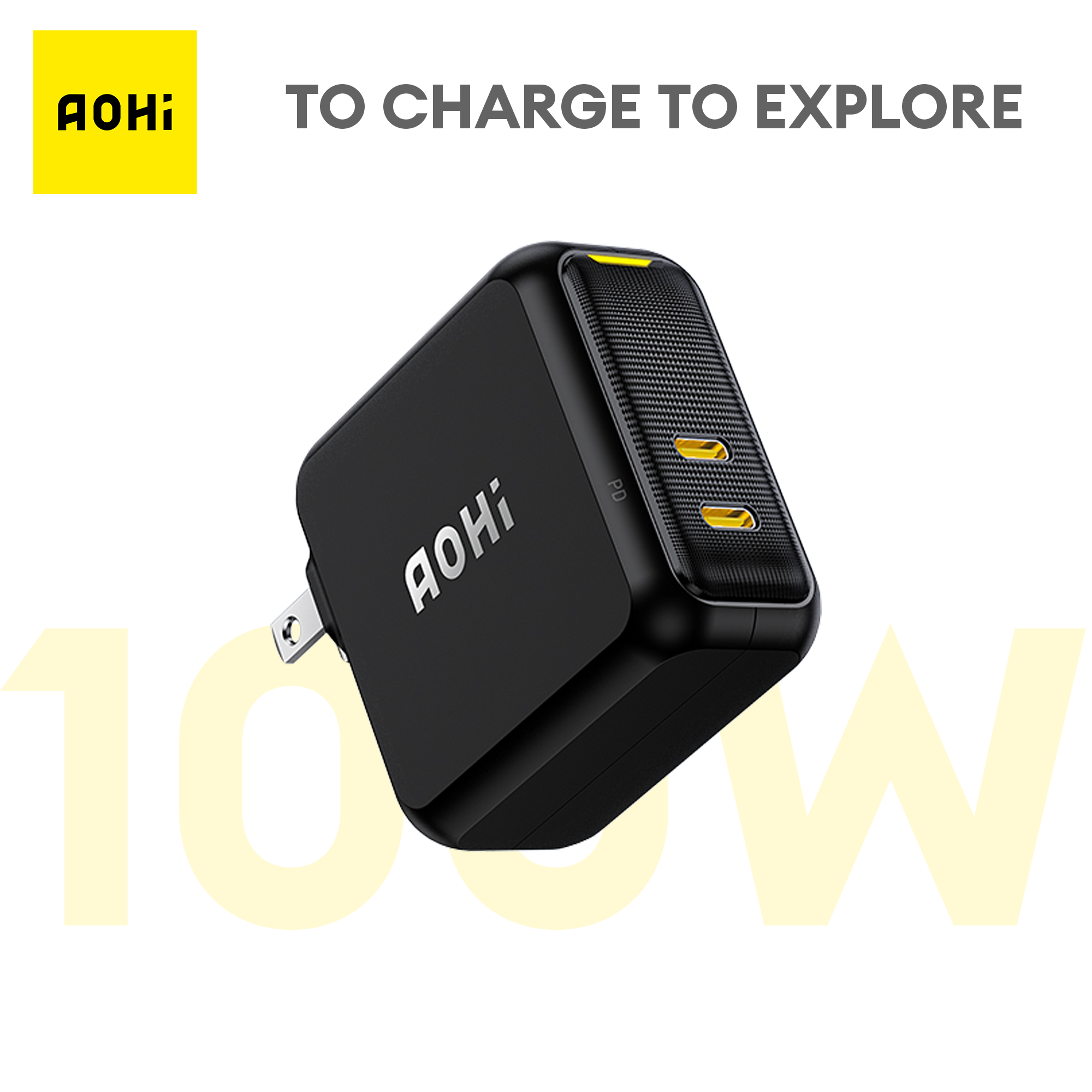 AOHI Magcube USB C Sạc 100W GaN Sạc Cho Macbook Pro Air Máy Tính Bảng Sạc