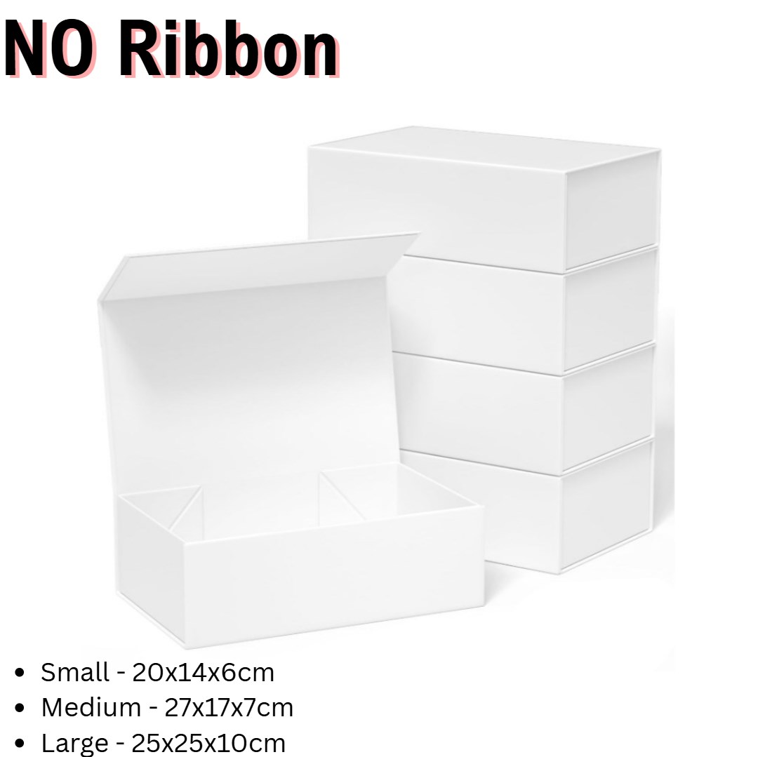 Premium Magnetic Closure Gift Box with Ribbon - Premium Rigid Presentation Box for Jewelry Cosmetics ect.