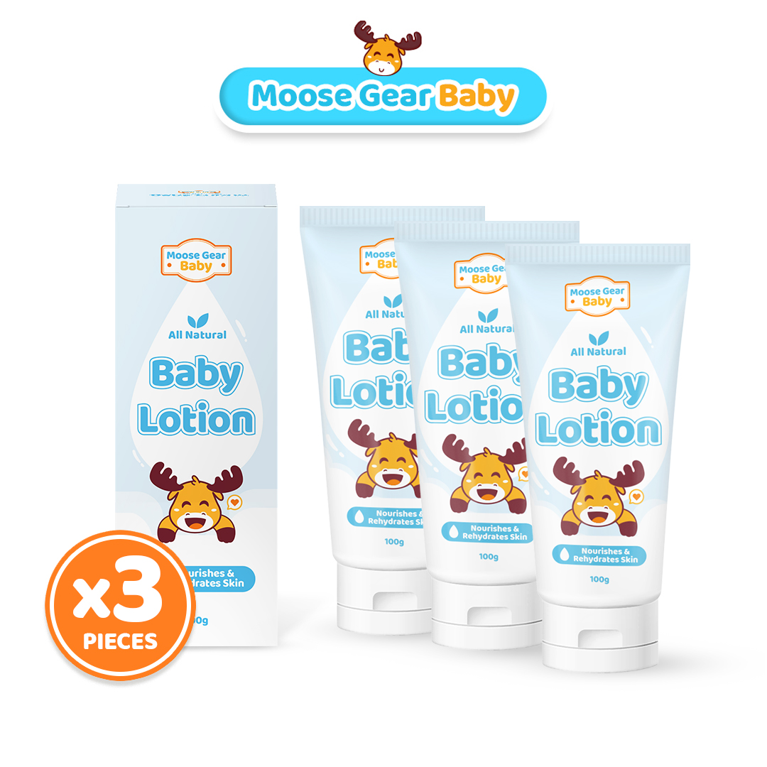 Moose Gear Baby Lotion 100g 3PACKS Hypoallergenic Baby Moisturizer Oat Peptide & Macadamia Oil