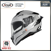 Anak Original Motorcycle Full Face Helmet Dual Visor with Icc Sticker Spoiler Unisex