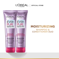 LOreal Paris Ever Pure Moisture Shampoo and Conditioner Set (250mL) - Hair Care Hair Treatment Sulfate Free Moisturizing for Bleached and Colored Hair