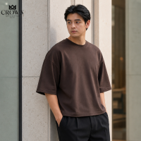 Crown Plain Boxy Cropped Oversized Tshirt for Men & Women Loose Fit Plus Size Trendy Tops Collection