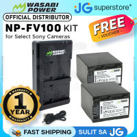 Wasabi Power (2-Pack) SONY NP-FV100 Battery and Dual Charger for NP-FV50 NP-FV70 NPFV100 V-Series Batteries & Select Sony Handycam PXW-Z450 PXW-Z90 PXW-X70 NEX-VG900 HXR-NX80 HXR-NX70U HXR-MC50U HDR-XR550V FDR-AX700 FDR-AX100 Video Camera | JG Superstore