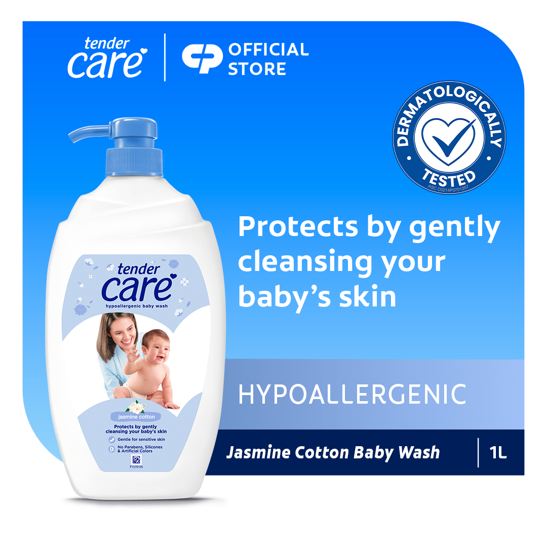 Tender Care Jasmine Cotton Baby Wash - Hypoallergenic & Dermatologicaly Tested 1L Pump