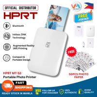 HPRT MT-53 Colour Photo Printer with 50pcs 2x3 inch Colour Photo Paper Portable Bluetooth Inkless Printing Supports Android and iOS